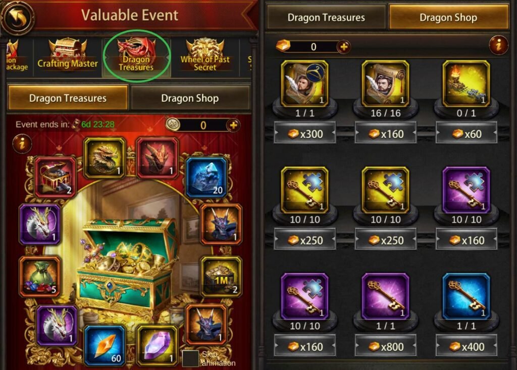 Get Dragon Treasures Rewards During 2024 Evony Arena Event