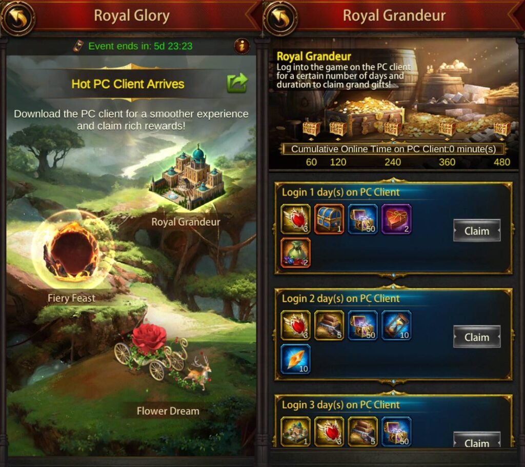 Play Evony PC Client to Earn Royal Glory Event Rewards