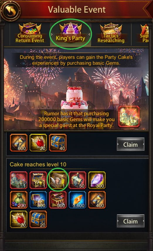 Get Evony General Blanche from King's Party Event